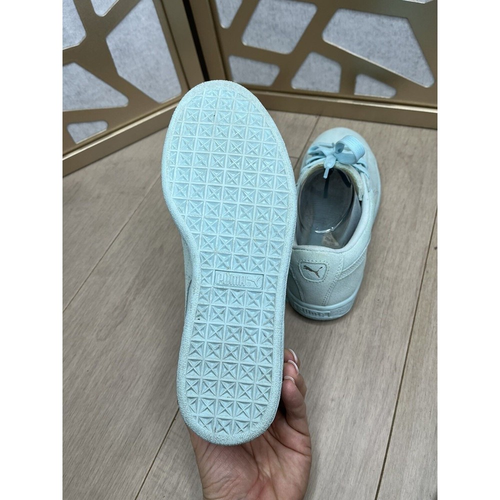 Puma blue suede sneakers shoes big girls youth 6.5 Or Wm 8 Eu 38.5 - Picture 6 of 7